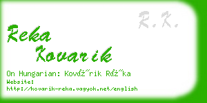 reka kovarik business card